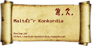 Maltár Konkordia névjegykártya
